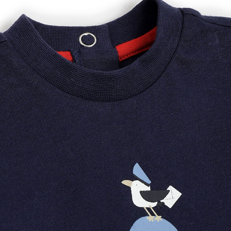 Boys Dark Blue Printed Short Sleeve T-Shirt image number 2